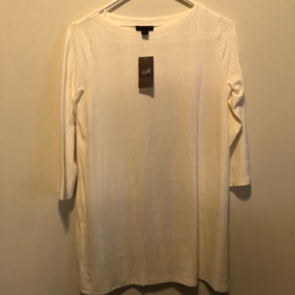 J.Jill Cream Long Top 1/2 Length Sleeve P/XS